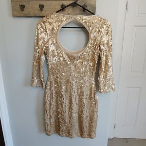 Arden B gold sequin dress